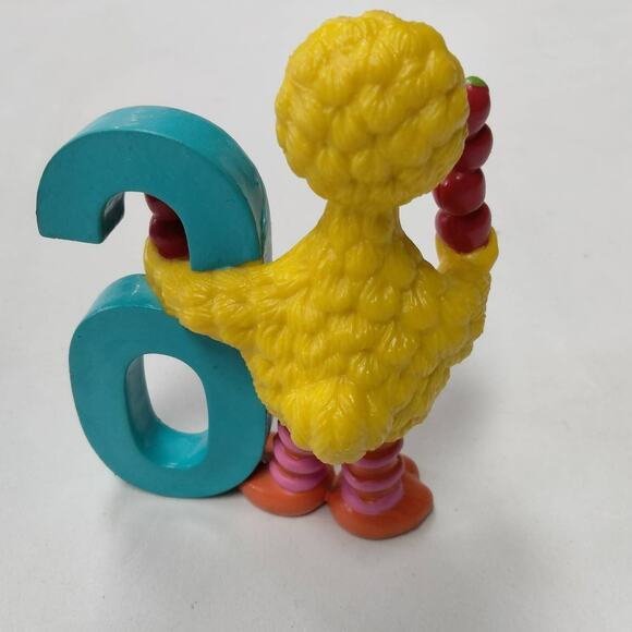 Vintage Big Bird PVC Figure Applause Sesame Street Birthday Number 6 Cake Topper - Picture 2 of 3